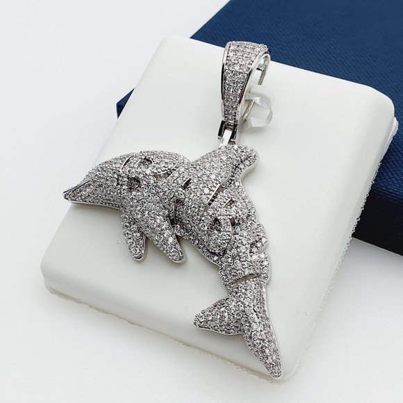 925 Sterling Silver Plated CZ Pendant, EVBRS638 - Picture 1 of 9
